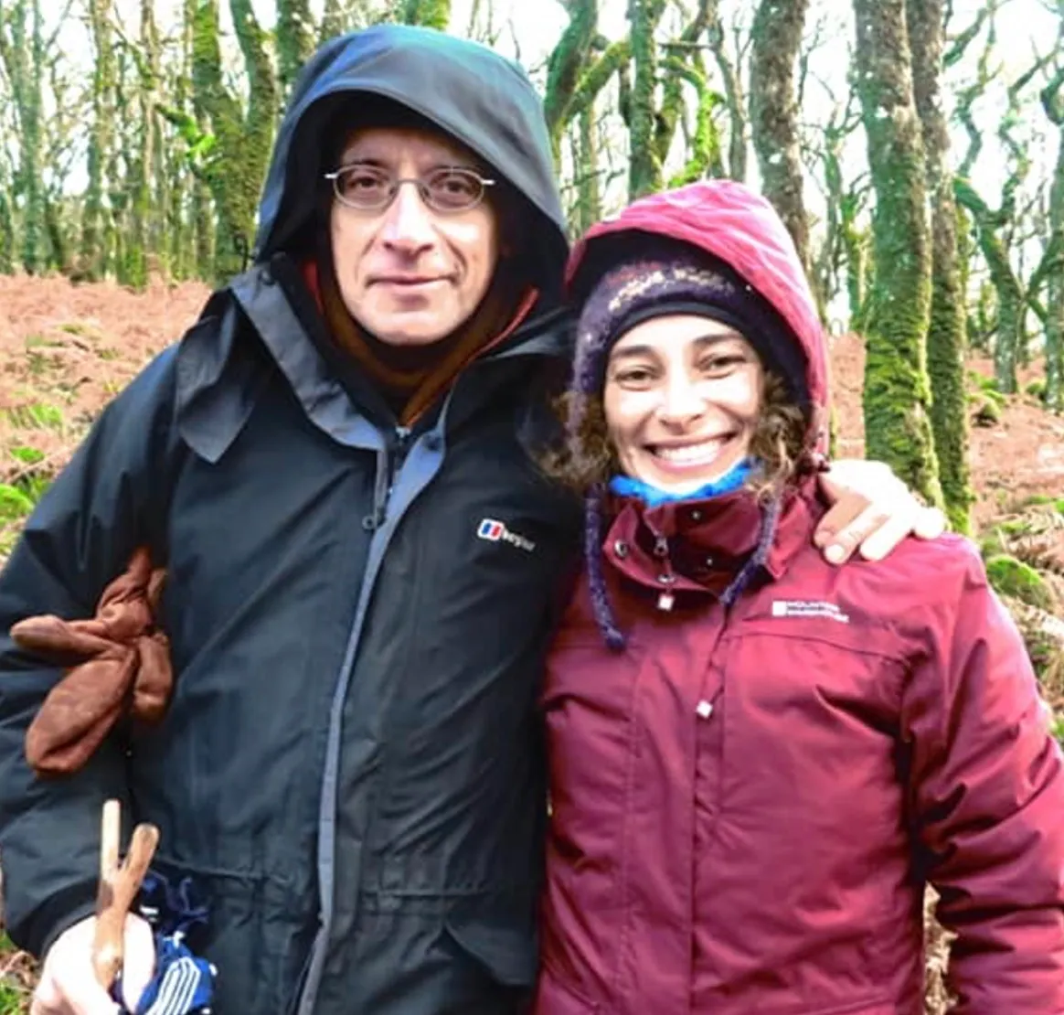 Stephan Harding with a student on a Deep Time Walk